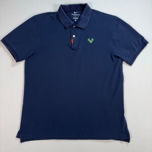 Nike Rafa Polo Men's M Dark Navy Rafael Nadal Logo Dri-Fit Tennis‎ Shirt CV2969